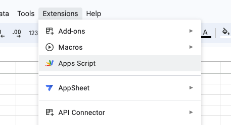 Google Sheets App Script Extension